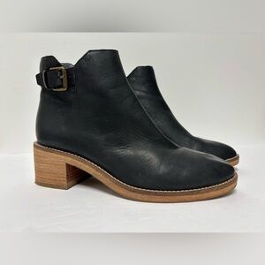 COLE HAAN Harrington Grand Buckle Black Leather Heeled Ankle Boot Women’s Size 6